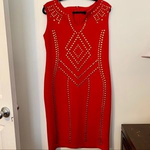Ashley Stewart red dress with gold details!